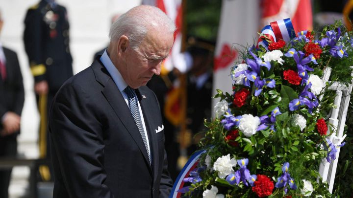 Presidente de los Estados Unidos, Joe Biden, en la ceremonia del Memorial Day