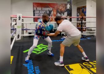 Floyd Mayweather entrena a tope para la pelea contra Logan Paul