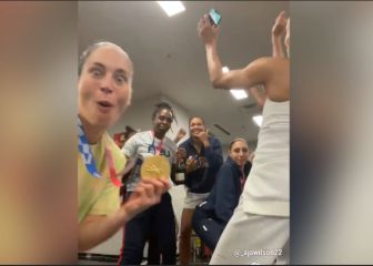 El divertido festejo del equipo de baloncesto de USA
