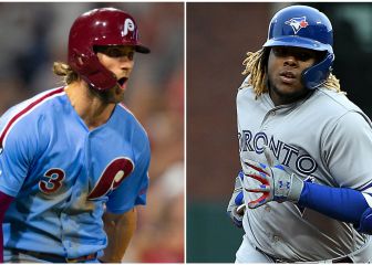 Vladdy Jr. y Bryce Harper ganan el premio Hank Aaron