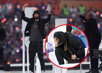 Eminem reta a la NFL y se arrodilla en el Super Bowl LVI