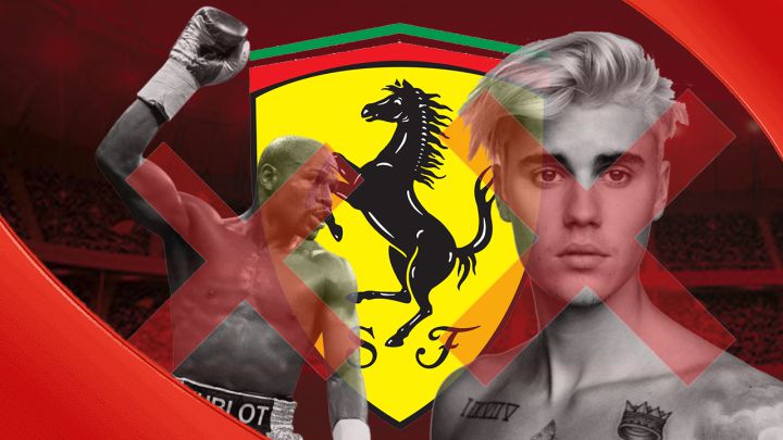 Te presentamos un breve resumen de la situación de Floyd Mayweather y Justin Bieber con Ferrari. El boxeador y el cantante han sido vetados de la marca italiana