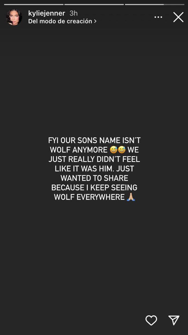 Kylie Jenner revela que su hijo ya no se llamará Wolf - AS USA