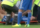 Llorente tuvo que retirarse en camilla e irse al hospital