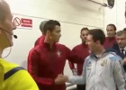 Así fue el saludo entre Messi y Cristiano antes del partido