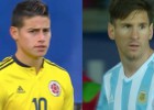 Messi vs James: duelo de los '10' en el Argentina-Colombia