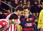 ¡Messi se tronchó de risa! Cases le marcó de cerca en el penalti