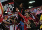 Éxtasis total de alegría en el Calderón al finalizar el partido