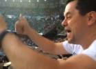 Real Madrid's biggest fan celebrates the opening goal