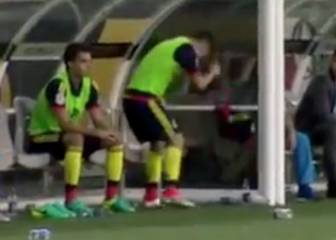 Tremendo enfado de James en el banquillo tras el cambio