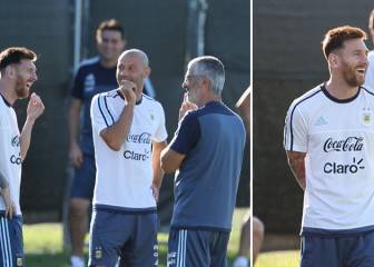 Messi, feliz en la Albiceleste: su no parar de reír con Masche