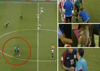 ¡Zancadillea y lesiona al árbitro un jugador de EE.UU.!