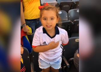 ¡Qué pasión le pone la hija de James al himno colombiano!