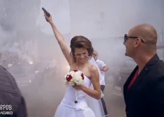 La boda de dos ultras: armas, bengalas y mucha violencia