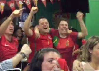 La alegría de Roncero y los portugueses en el gol de Éder