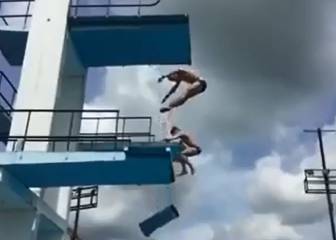 Una plataforma se rompe en plena práctica de clavadistas