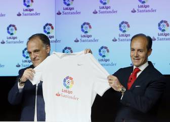 Tebas presentó oficialmente su acuerdo con el Santander