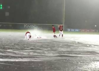 Los Diablos Rojos se divirtieron bajo la lluvia en Fray Nano
