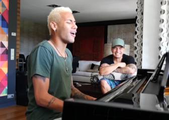 Stick to the day job! Neymar makes his musical debut...