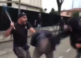 Brutal paliza de los ultras del Pisa a la policía italiana