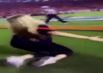 When you try to catch an American football...and fail!