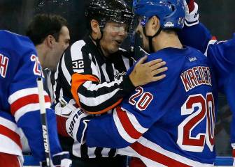 So elated he celebrates a goal with...the umpire!