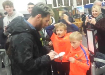 Young fan can't quite believe his luck as he meets hero Messi