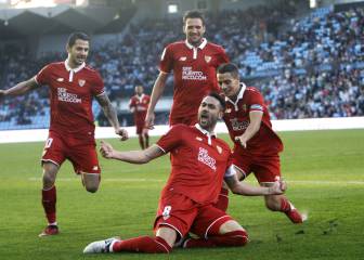 Iborra, con un hat-trick en 45', asienta al Sevilla como tercero