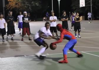 'Spiderman' shows off insane skills on the basketball court
