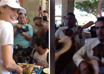 Eugenie Bouchard gets her cake and eats it...happy birthday!