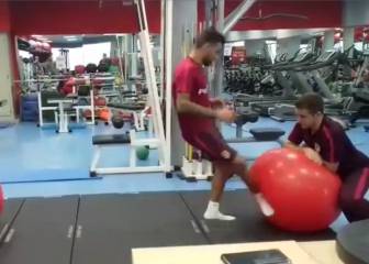 Augusto Fernández entrena así para volver en el Atlético