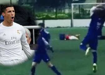 Cristiano Ronaldo's nephew celebrates like his uncle!