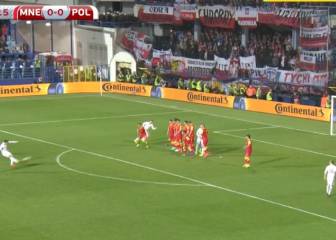 El espectacular tiro libre de Lewandowski para Polonia