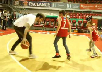 Javi Martínez ain't half bad at basketball...