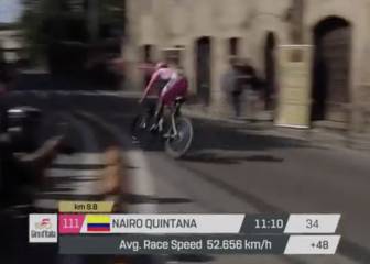 Da hasta miedo verlo: ¡Nairo saltó un bordillo a lo loco!