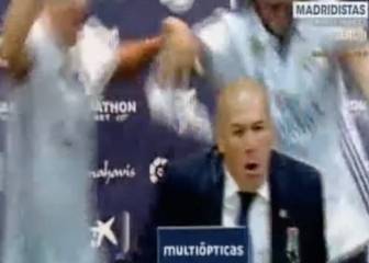 Zidane drenched in champagne during press conference