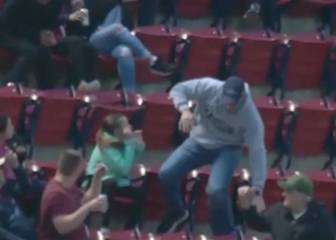 Fenway Park scare after catch attempt leads to fan tumble