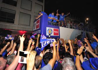 Fiestón por todo lo alto para celebrar el ascenso del Getafe