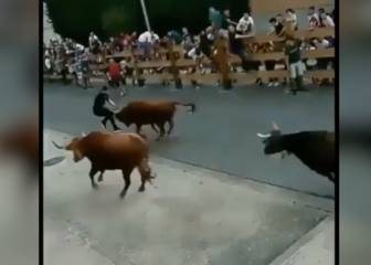 Bull-runner's astonishing escape