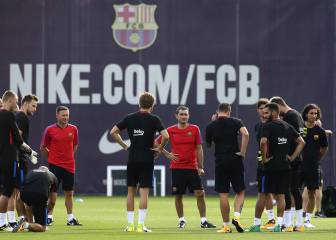 Luis Suárez, gran protagonista del entrenamiento del Barça