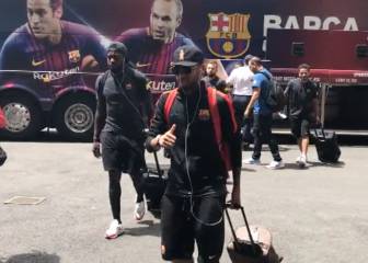 Neymar llega a Washington con el resto de sus compañeros