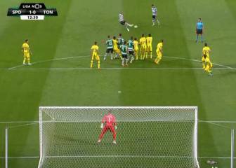 Mathieu se estrena a lo grande con el Sporting: golazo de falta