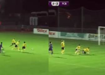Lithuanian team-mates squander open goal by tripping each other