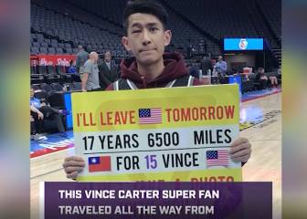 Fanático de los Sacramento Kings viaja desde Taiwán para conocer a Vince Carter