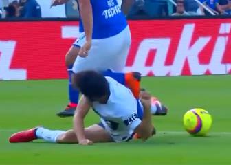 La terrible lesión de Arribas tras disputar el balón con Mora