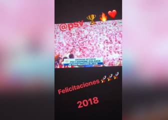 Farfán celebró en sus redes sociales el campeonato del PSV