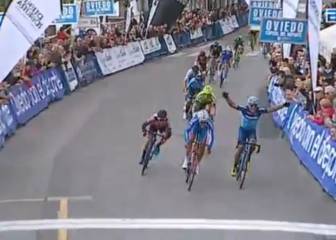 Cyclist celebrates too soon