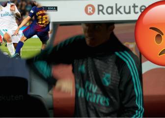 El puñetazo al banquillo del Camp Nou de Cristiano por el árbitro