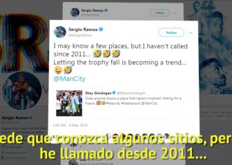 Zinchenko tira la Copa y Ramos y Gündogan se mofan en Twitter