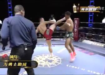 ¡Tremendo KO! Tie Yinghua duerme a su rival con patada giratoria al rostro